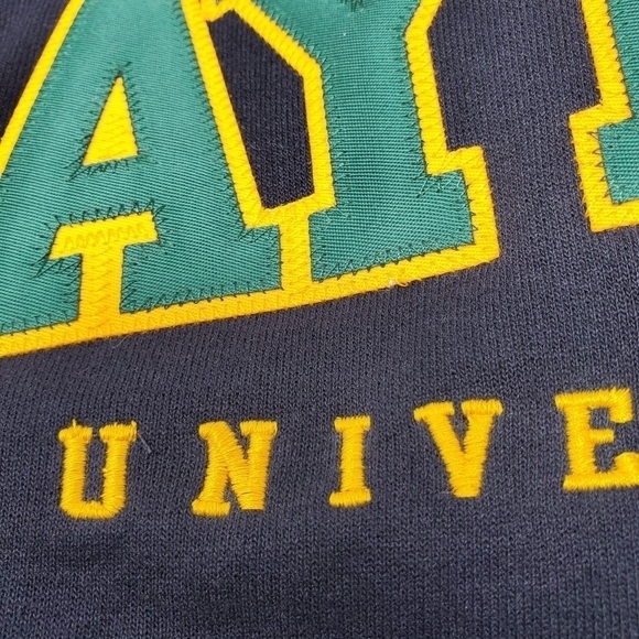 NWT CHAMPION BAYLOR UNIVERSITY BLACK HOODIE SWEATSHIRT UNISEX SMALL GREEN YELLOW - Picture 8 of 13